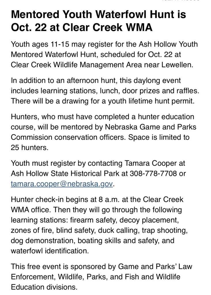 Mentored Youth Waterfowl Hunt